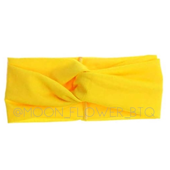 Boho Twist Turban Headband Ear Warmer Yellow - Picture 2 of 3